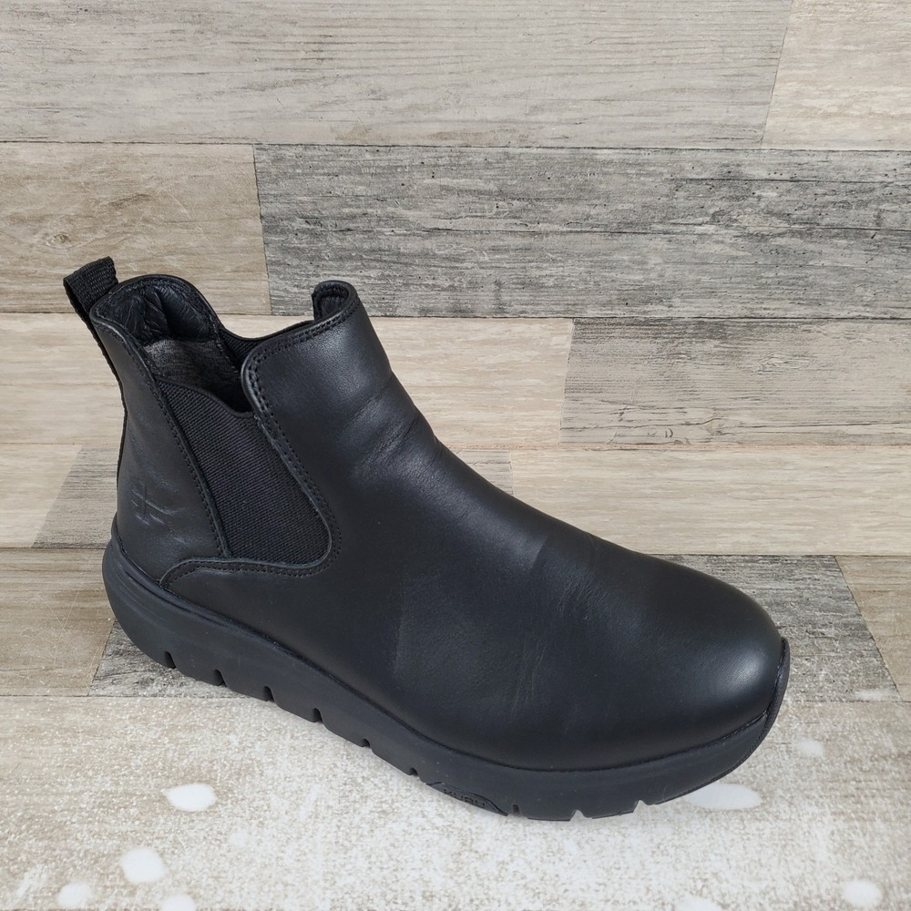KURU Flex Astra Womens Chelsea Boot Sz 9 Jet Black Leather Slip On Round Toe